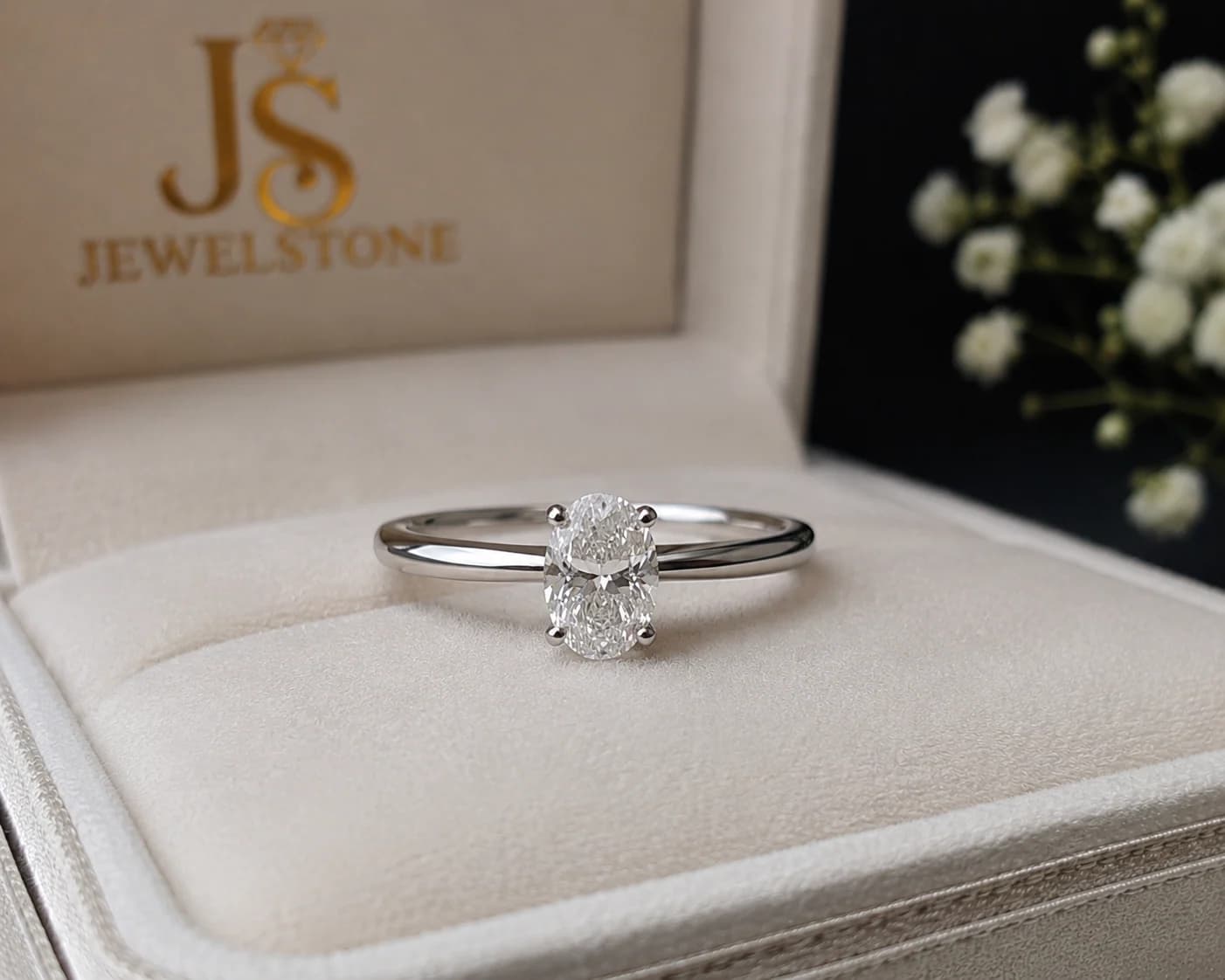 1CT Oval Solitaire Ring