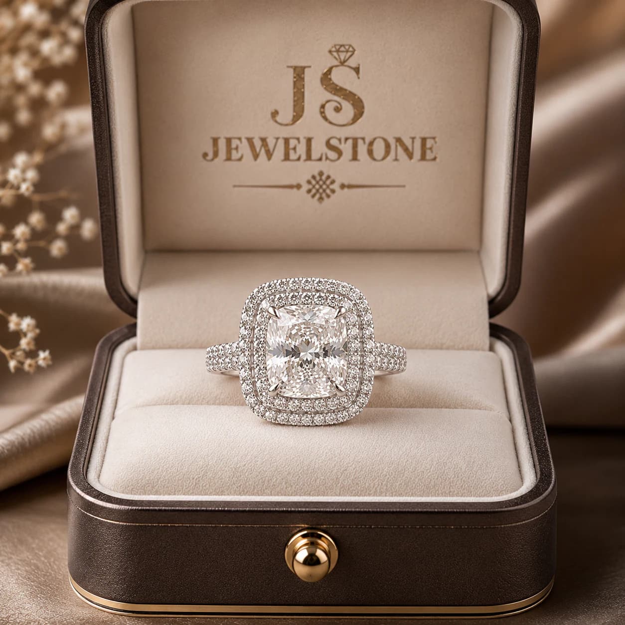 Double Halo Cushion Ring