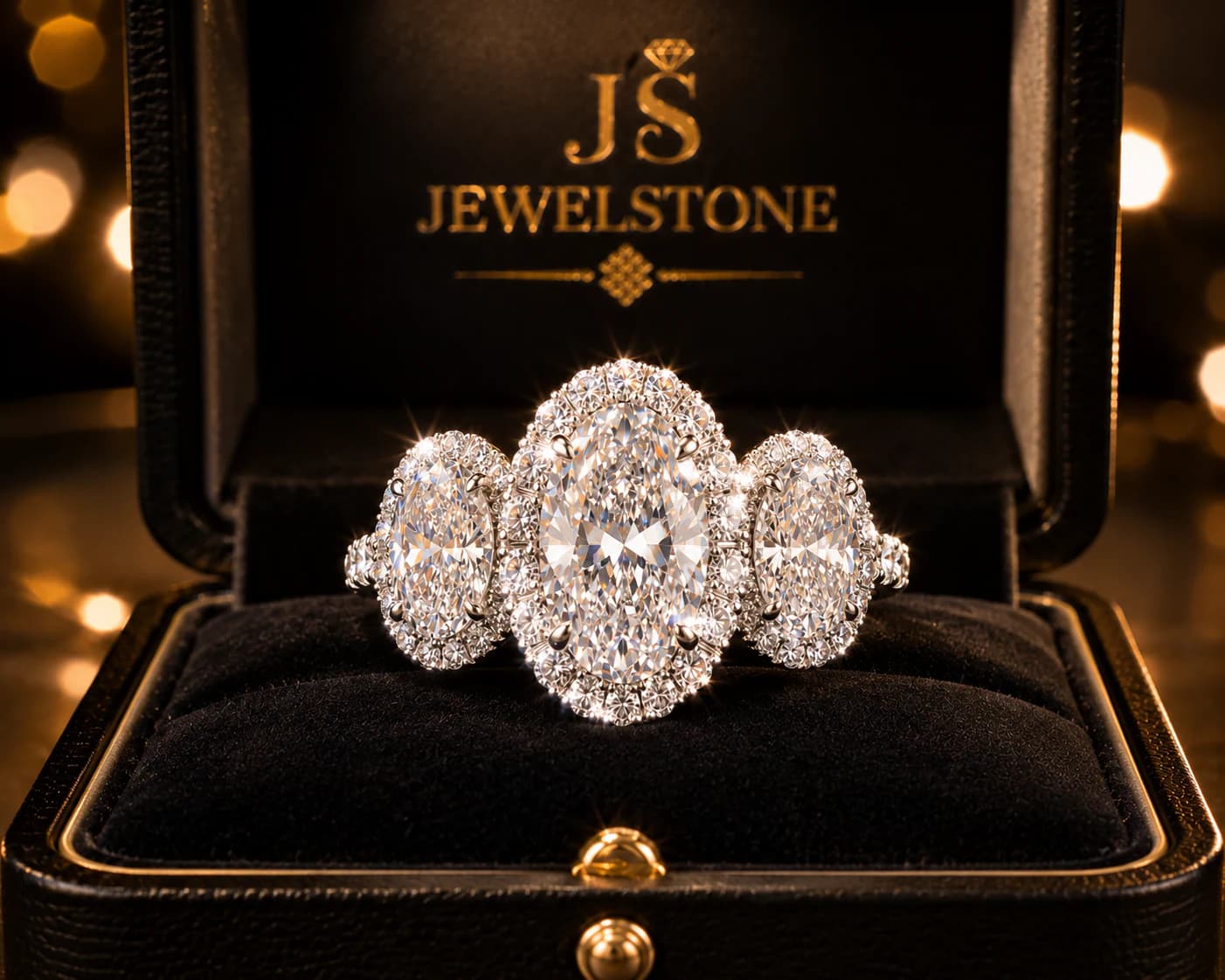 Three Stone Oval Ring