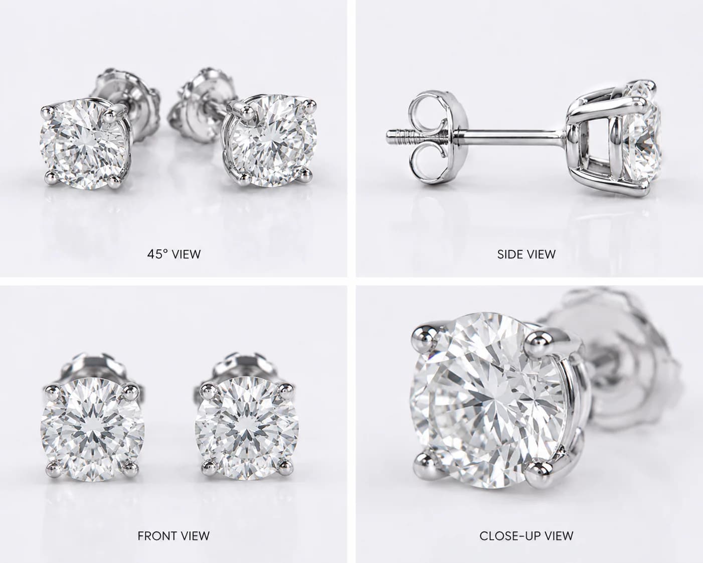 1CT Diamond Stud Earrings