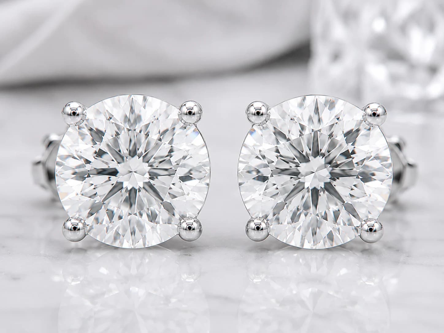 12CT Diamond Stud Earrings
