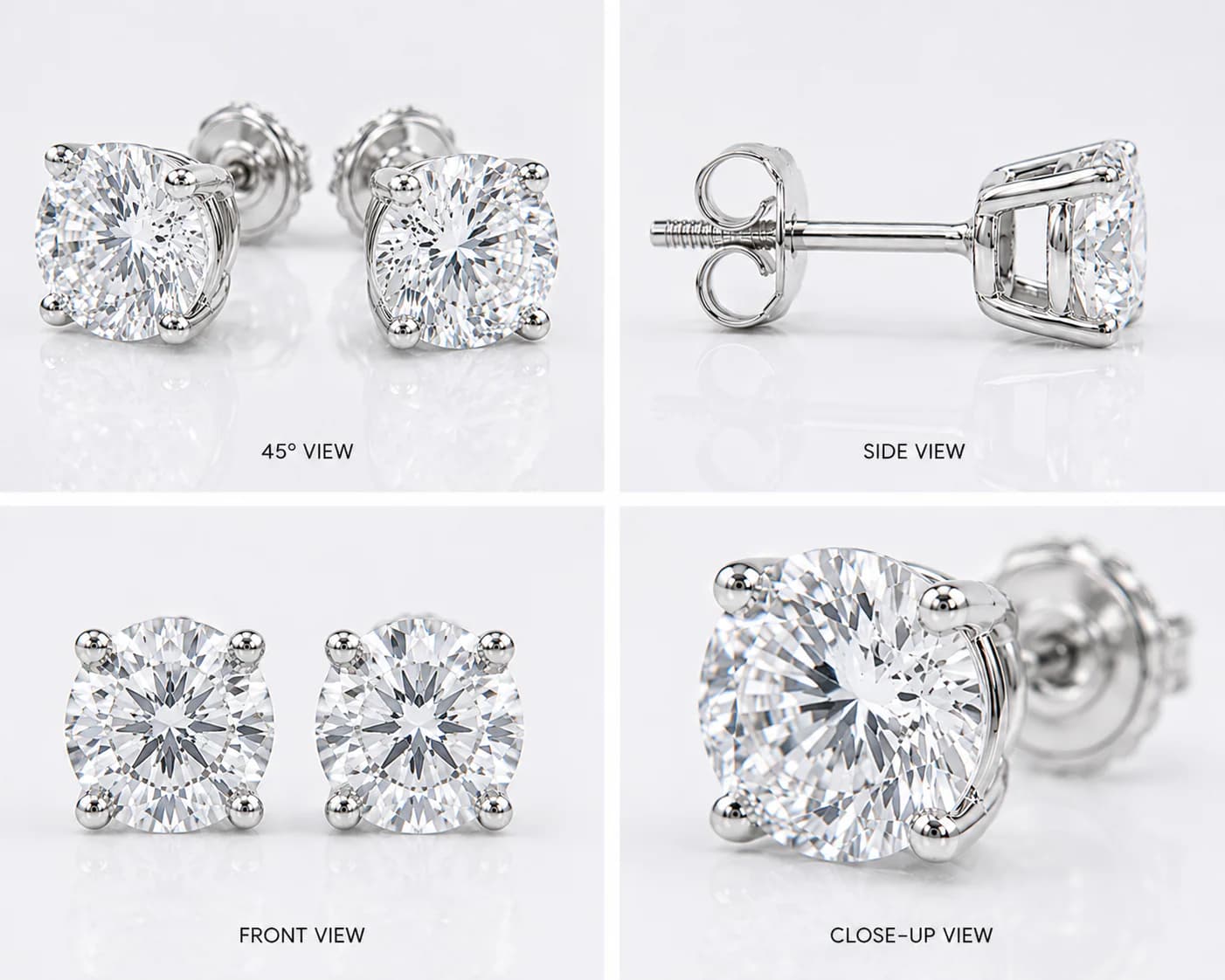 3CT Diamond Stud Earrings