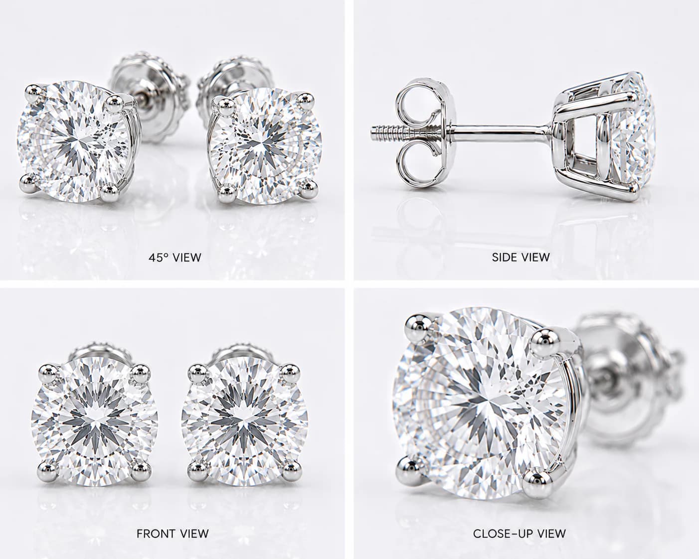 4CT Diamond Stud Earrings